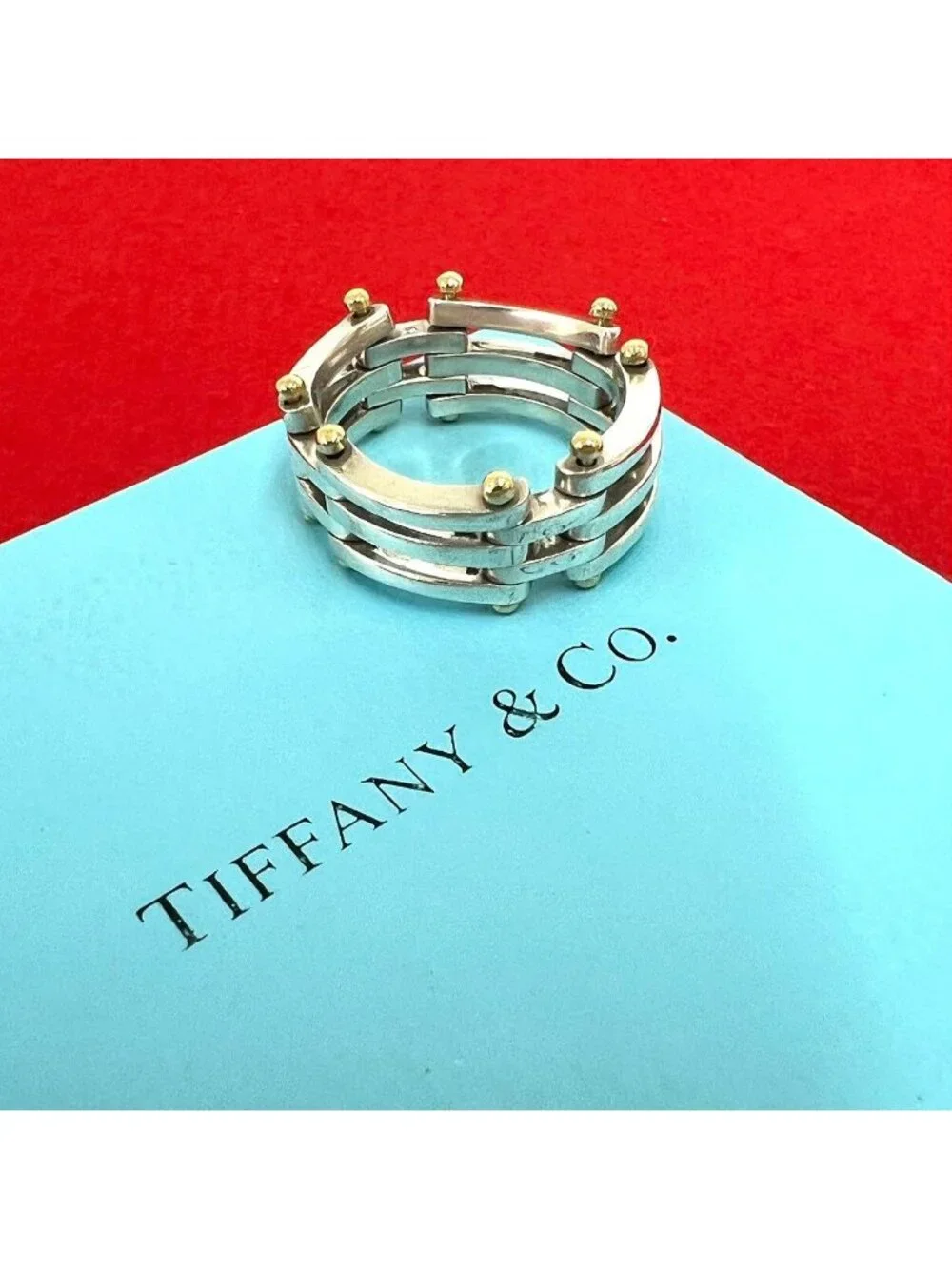 Tiffany & Co Vintage Gate Ring 925 Sterling Silver Accessory